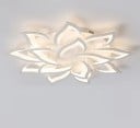 Éclairage de plafond LED en forme de fleur 130 W Lustre moderne blanc à télécommande 92 x 12 cm 1