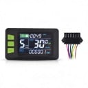 Ecrã LCD colorido à prova de água Conector SM 6pin Cabo 1800 mm Comunicação UART e USB Conexão de luz Preto Para bicicleta elétrica e scooter elétrico 1