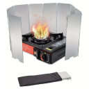 Écran de protection pliable ultraléger en aluminium pour réchaud 10 plaques Paravent pour la cuisine en plein air Réchaud de camping avec sac de rangement 3