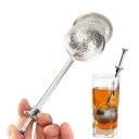 Edelstahl-Kugeltee-Sieb mit langem Griff Einfache Öffnung mit einem Druck Maße 18 x 5 cm Für die Zubereitung von Tee in Tasse und Glas 2