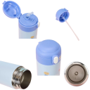 Edelstahl-Thermoskanne mit Strohhalm und Druckverschluss 380 ml Vakuumisolierung hellblau niedliches Design für den täglichen Gebrauch 2