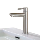 Edelstahl Waschbeckenarmatur 17 x 12 cm Einfache Armatur für kaltes Wasser Moderner Wasserhahn mit Hebelsteuerung für Küche und Bad 1