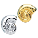 Edelstahlbrosche Schneckenmuschel 5,2 × 4,3 cm spiralförmiger glatter glänzender Oberflächenmetallzubehör für Kleidung Revers Mantel 1