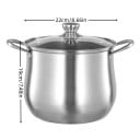 Edelstahltopf mit Deckel 22 x 19 cm Topf mit großem Fassungsvermögen für Suppen und Soßen Robuster Edelstahltopf mit Griffen Pflegeleichter 2