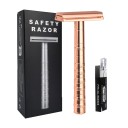 Eénzijdige scheermes 10,5 x 4,4 cm Aluminiumlegering 5 vervangende mesjes Handmatige veiligheids-scheermes voor mannen en vrouwen 2