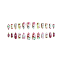 Efecto de manicura visual Forma de almendra 25,6–18,3 mm 12 tamaños 24 uñas postizas brillantes Diseños adorables con pegamento 3