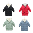 Effen Kinder Winterjas Met Capuchon Rits- en Drukknopen Sluiting Zakjes Warme Katoen-Polyester Jas Voor Kinderen Comfortabele Winterjas 10