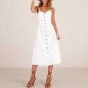 Einfarbiges Damenkleid mit Trägern 1