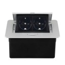 Eingebaute ausziehbare Steckdose 2× EU 153 × 117 mm Aluminiumlegierung Panel mit langsamer Auszieh-Taste für Tischplatte 3