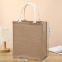 Einkaufstasche 31,3 x 35,3 x 14,3 cm Polyestertasche in Juteoptik Baumwollgriffe Umweltfreundliche, robuste Handtasche 2