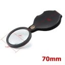 Einschlaglupe 10-fache Vergrößerung Durchmesser 70 mm Tragbare Lupe zum Lesen und für Detailarbeiten Hochwertige Optik Metallgehäuse Klappbares 6