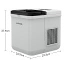 Eisbereiter für das Auto mit einer täglichen Leistung von 11 kg und Stromversorgung von 12 V und 24 V oder aus dem Netz 100 bis 240 V, weiß 3