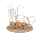 Eisen Aufbewahrungskorb für Eier in Form eines Huhns 36 × 24 cm Metallkorb zur Aufbewahrung von Eiern und Lebensmitteln in der Küche 2