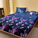 Elastic Fitted Sheet 120×200cm with Floral and Butterfly Print 2