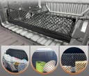 Elastická nákladní síť do kufru pikapu s úložnou kapsou proti vypadávání drobností dvojitá vrstva se čtyřmi karabinami černá 3