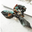 Elástico para cabelo com lenço e pérola 3