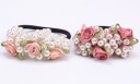 Élastique à cheveux avec perles et fleurs 4