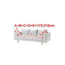 Elastisk betræk til 3-personers sofa 175-210 cm Jacquard sofabetræk Farverigt design Beskyttende betræk til stuen 4