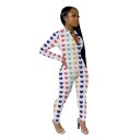 Elastisk jumpsuit för kvinnor med tryck 6