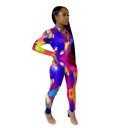 Elastisk jumpsuit för kvinnor med tryck 10