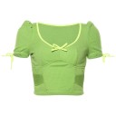 Elastisk kort t-shirt för kvinnor 7