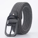 Elastyczny pasek tkany unisex 3,3 cm Czarny pasek tekstylny z metalową klamrą Elastyczny, modny dodatek do jeansów, spodni i szortów 5