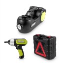 Electric Car Jack 5 t 12 V with Impact Wrench and Compressor Lift 13.5–36 cm LED Light Black and Green For Tyre Change 12