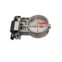 Electric Exhaust Valve 76 mm Metal Electronic Exhaust Flap with Motor and Wiring Universal Electric Valve for Sound and Exhaust Flow Regulation 2