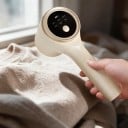 Electric Fabric Lint Remover Rechargeable via USB-C LED Display 3 Speeds 6 Steel Blades Cream White For Sweaters and Coats 9