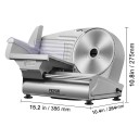 Electric Meat Slicer 180 W 386 × 264 × 275 mm Stainless Steel Silver Kitchen Slicer for Meat and Food 2