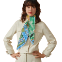 Élégance française tropicale Écharpe carrée pour femmes Multifonctionnelle pour la tête le cou les cheveux le corps Tendance mode Quatre 3