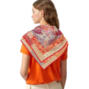 Élégance française tropicale Écharpe carrée pour femmes Multifonctionnelle pour la tête le cou les cheveux le corps Tendance mode Quatre 4