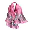 Elegancia floral bordada Pañuelo de dama 75 x 190 cm Bufanda ligera y delgada para la cabeza y el cuello Moda Primavera Verano Otoño 3