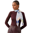 Elegância francesa com motivo de cavalo Lenço quadrado feminino Multifuncional para cabeça, pescoço, cabelo e corpo Tendência de moda Quatro 8