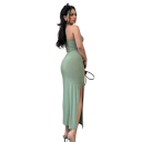 Elegant aftenkjole asymmetrisk snit et-ærmet design bodycon damekjole med høj slids til formelle begivenheder 3
