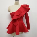 Elegant bluse med flæser Casandra 2