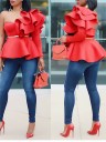 Elegant bluse med flæser Casandra 4