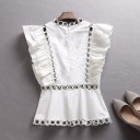 Elegant bluse med flæser 1