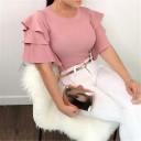 Elegant bluse med flæser 3