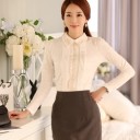 Elegant bluse med krave 4