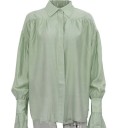 Elegant dame gennemsigtig skjorte med lange ærmer Ensfarvet bluse i polyester med udvidede ærmer og krave Stilfuld top med knapper 20