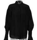 Elegant dame gennemsigtig skjorte med lange ærmer Ensfarvet bluse i polyester med udvidede ærmer og krave Stilfuld top med knapper 16