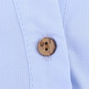 Elegant damebluse med korte ærmer Enfarvet skjorte med krave og knaplukning Let løs top i polyester til arbejde og fritid 12