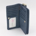 Elegant damplånbok gjord av premium konstläder 18,5x3x9,5 cm, fler än 12 fack, myntfickor, avtagbar rem, fotofönster 6