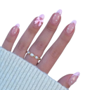 Elegant French Almond Nails 24 pcs Wearable Artificial Tips with Glue and File Long-Lasting DIY Manicure 1