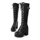 Elegant High Heel Lace-Up Boots J1296 3