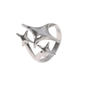 Elegant Ladies' Ring Open Adjustable Size Metal Alloy Ring Shaped Like 3 Stars Stylish Fashion Jewellery for Women and Girls 2