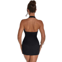 Elegant skinnende stropløs minikjole dyb v-hals sexet bodycon-snit glitrende look damefest- og gallakjole formel moderigtig kjole 3