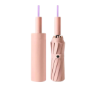 Elegant sort designerparaply, vindtæt, vandtæt parasol med UV-beskyttelse UPF50+, 72 glasfiberribber, beskyttelse mod sol og regn 6
