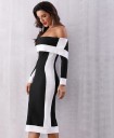 Elegant sort og hvid kjole A2776 3